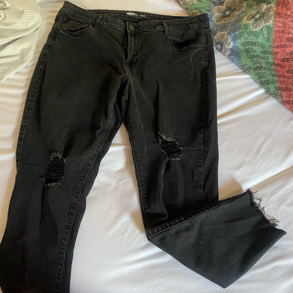 Old Navy Black Skinny Jeans Distressed Style
